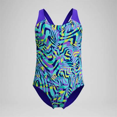 Speedo Бански костюм Speedo Kids' Digital All Over One Piece Swimsuit - Indigo Glow
