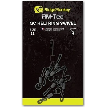 RidgeMonkey Obratlík RM-Tec Quick Change Heli Ring Swivel veľ.11 8 ks