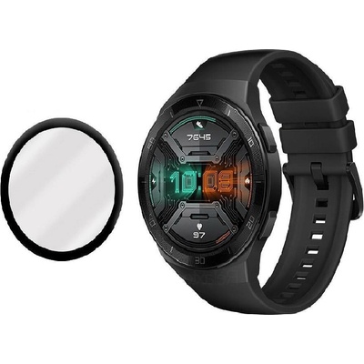 gLine Удароустойчив протектор силиконов за часовник gLine PET с черен кант за Huawei Watch GT 2e, Прозрачен/Черен (15583)