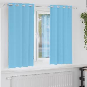 Pure Line Home Плътни завеси в цвят небесносиньо с метални халки, 2 бр. , 140 x 175 см