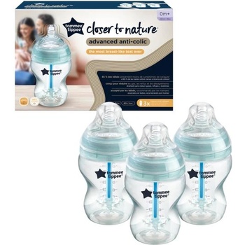 Tommee Tippee Комплект бебешки бутилки advanced ANTI-COLIC, 260 мл, 3 бр