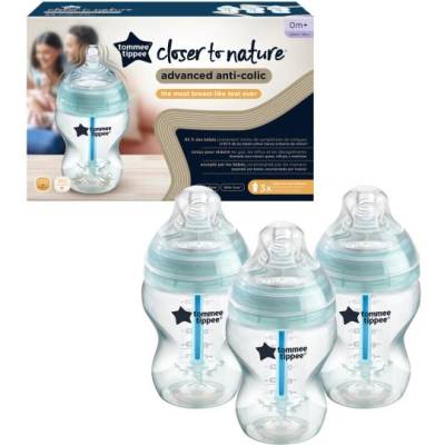 Tommee Tippee Комплект бебешки бутилки advanced ANTI-COLIC, 260 мл, 3 бр