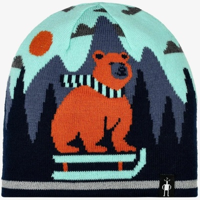 Smartwool Smartwool Kids' Reversible Art Beanie Everyday čepice, Pacific Blue