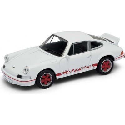 Welly Porsche 911 Carrera RS 1973 model bílé s pruhem červeným 1:34