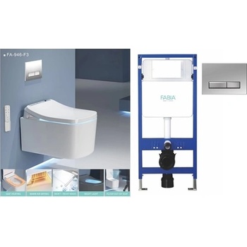 Cascada Смарт конзолна тоалетна със седалка Smart Fusion Cascada със структура за вграждане с бутон (3528264)