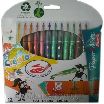 Флумастри Papermate Crealo, 12 цвята