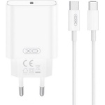 XO CE32 Променливотоково зарядно устройство Type-C с гнездо 20 W, бързо зарядно PD 3.0 + кабел Type-C, БЯЛО XO-CE32 (XO-CE32 TYPE-C)