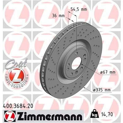 Brzdový kotúč ZIMMERMANN 400.3684.20 (400368420)