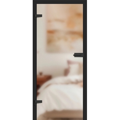 Erkado Celoskleněné dveře Graf 1 mléčné sklo s černými vzory 70 x 197 cm
