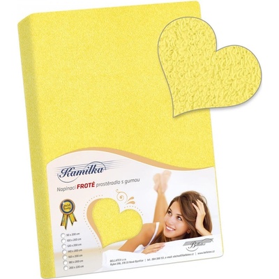 Bellatex froté prostěradlo žluté 200x200