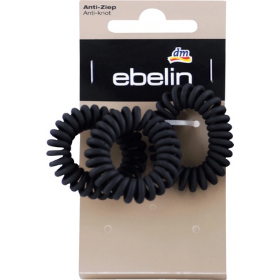ebelin gumičky do vlasů spirálové matné černé 3 ks