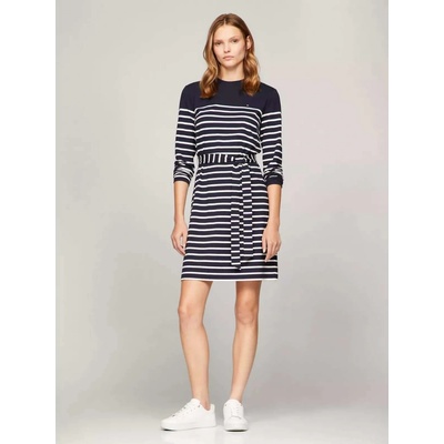 Tommy Hilfiger dámské šaty Belted Stripe modré