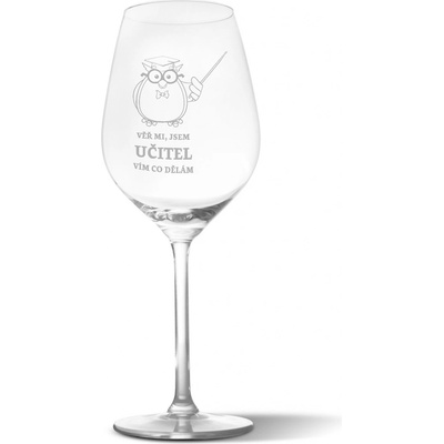 Sablio Sklenička na víno Věř mi jsem učitel vím co dělám 490 ml