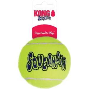 KONG air squeaker tennis ball large - играчка за куче от гума, тенис топка, с пищялка - 1 бр - САЩ - ast1be