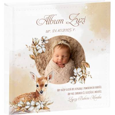 Album na fotografie šitý ecru ekokůže 200 fotografií 10x15 s personalizací