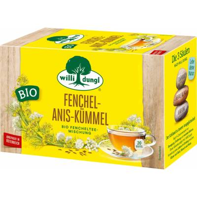 Willi Dungl Organic Kräutergarten Herbal Tea Fennel Anise Caraway 20 čajových sáčků