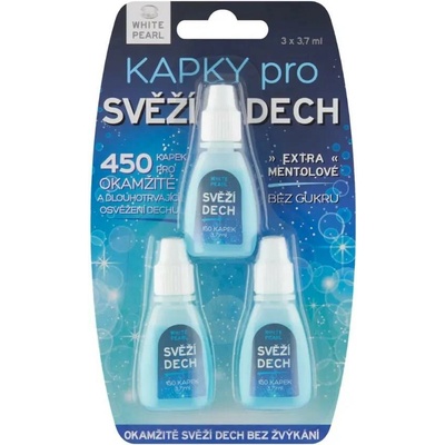 White Pearl Fresh Breath Drops ústní kapky pro svěží dech 3 x 3,7 ml