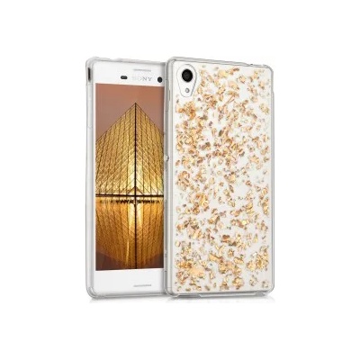 kwmobile Прозрачен калъф с дизайн снежинки за Sony Xperia M4 Aqua - златист
