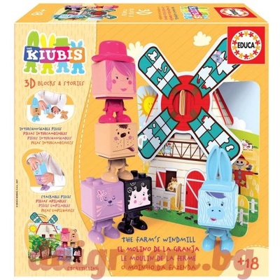 Educa Занимателна игра EDUCA 19223 "The Kiubis" Фермерската мелница (EDU19223)