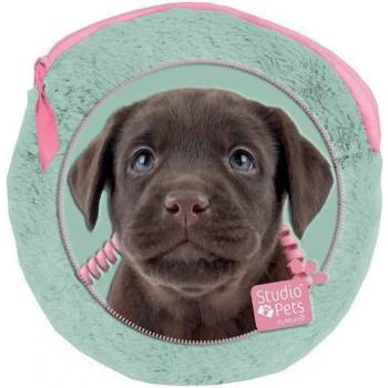 PASO Studio pets плюшен кръгъл ученически несесер с 2 бр. тефтерчета