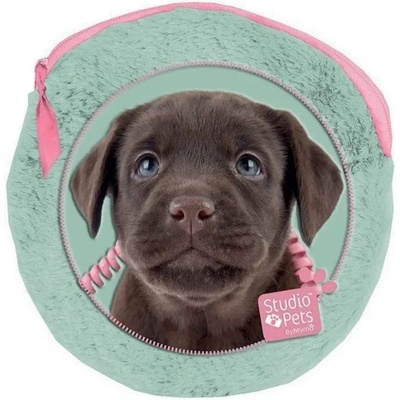 PASO Studio pets плюшен кръгъл ученически несесер с 2 бр. тефтерчета