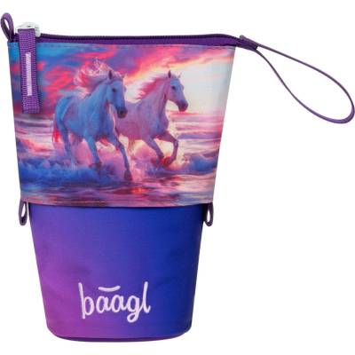 Baagl Школен пенал Pastelkovník Коне Сърце GRS BAAGL | Lilav | Момичешки | UNI
