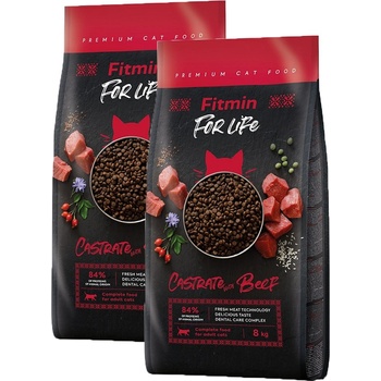 Fitmin For Life Cat Castrate Beef 2 x 8 kg