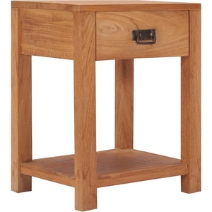 vidaXL Нощно шкафче, 35x35x50 см, тиково дърво масив (287231)