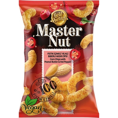 Gold Harvest Master Nut Царевичен снакс Люти чушки и Фъстъчено масло 100г