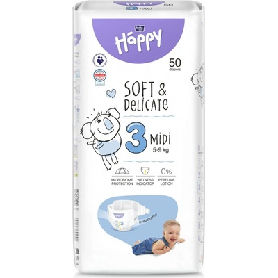 Bella Happy Soft & Delicate 3 5-9 kg 50 ks