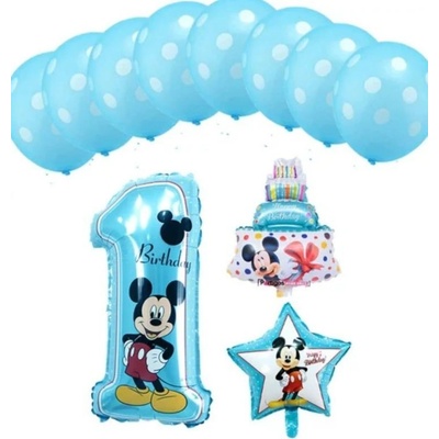AMSCAN Balónková sada Mickey mouse 1. narozeniny fóliových balónků