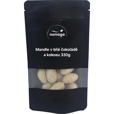 NONAGE Mandle v bielej čokoláde obalené kokosom 330 g
