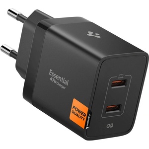 Spigen essential ee472eu 2-port network charger 47w black (8800283302912)