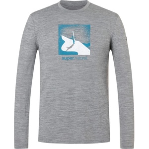 super. natural Мъжка блуза с дълъг ръкав super. natural Almost Done L/S Longsleeve - Cashmere Grey Melange / Blue Heaven / Fresh White (216-3994-0811)