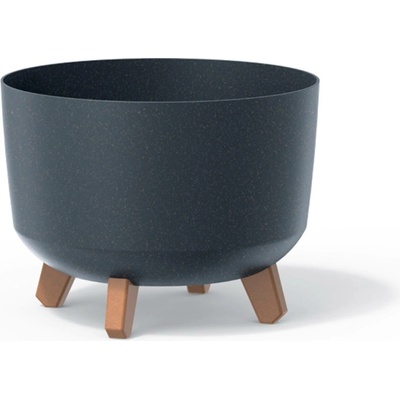 Prosperplast Květináč s nožkami ECO WOOD 28,5 cm antracit