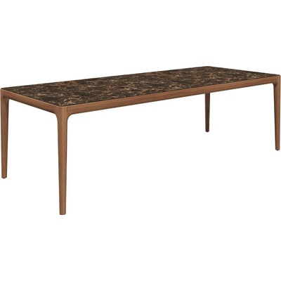 Gloster Jídelní stůl Lima, Gloster, obdélníkový 244x100x74,5 cm, rám teak, deska keramika dekor Nero