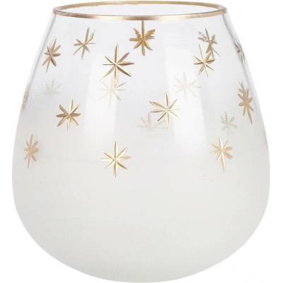 Home Styling Collection Svícen na čajovou svíčku ve tvaru sklenice, Ø 14 cm, bílý bílá