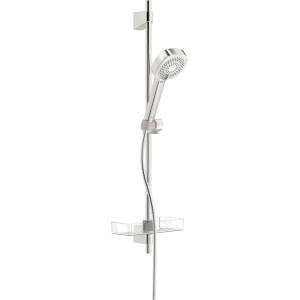 Hansa Basicjet - Комплект душ-глава, 3 режима на струята, маркуч и штанга с поставка, хром 44770131 (44770131)