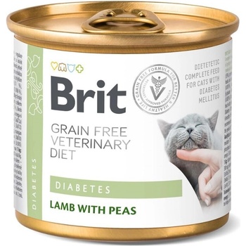 Brit Veterinary Diets Cat Diabetes за котки с диабет с Агнешко месо и грах 200gr