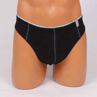 Мъжки слип в черно със светлосин кант