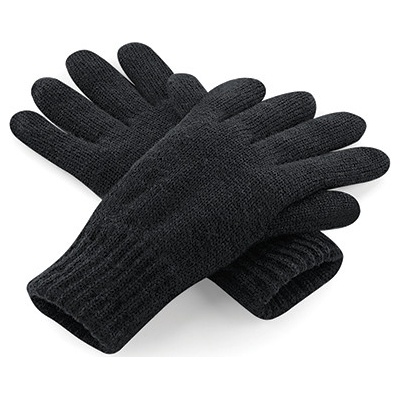 Beechfield klasické prstové rukavice s izolací Thinsulate černá