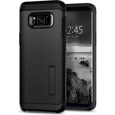 Spigen Tough Armor Case - хибриден кейс с най-висока степен на защита за Samsung Galaxy S8 Plus (тъмносив)