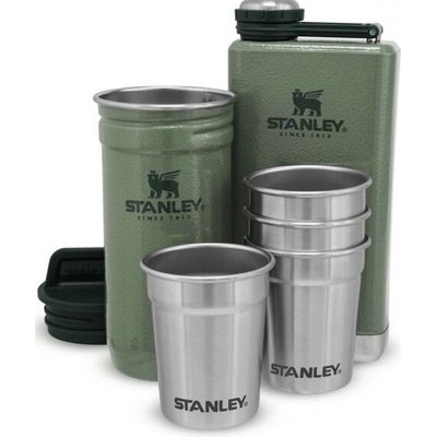 STANLEY® Dárkový set STANLEY Adventure Series placatka butylka + panáky 4ks zelený 250ml