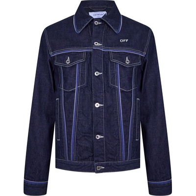 OFF WHITE Яке OFF WHITE Men's Zip Embellished Denim Jacket - Sierra Leone