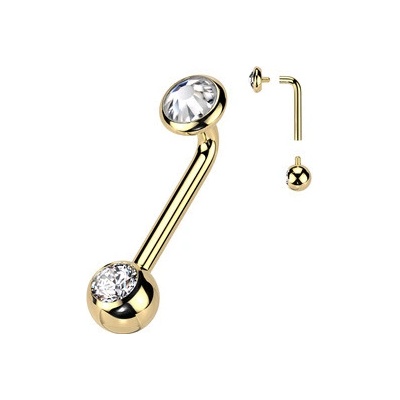 Šperky4U Christina piercing TITAN čirý kamínek KT006-C