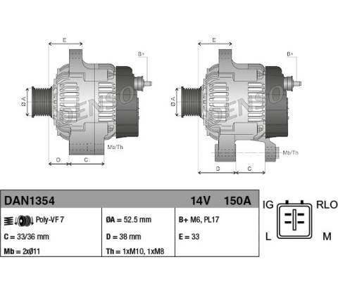 Alternátor DENSO DAN1354