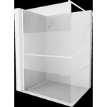 Mexen Kioto+ преграда за душ с рафт Walk-in 120 x 200 см, прозрачен/матов, бял - 800-120-121-20-35 (800-120-121-20-35)
