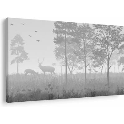 Obraz - Lúka s jeleňami, jednodielne 150x100 cm
