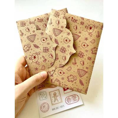 žiadna značka Vianočná obálka Christmas Envelope červená 10 ks