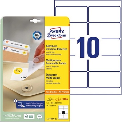 AVERY Етикет AVERY L4744REV-25 96x50, 8mm универсален 250 етикета/кутия 25 листа/кутия (L4744REV-25)